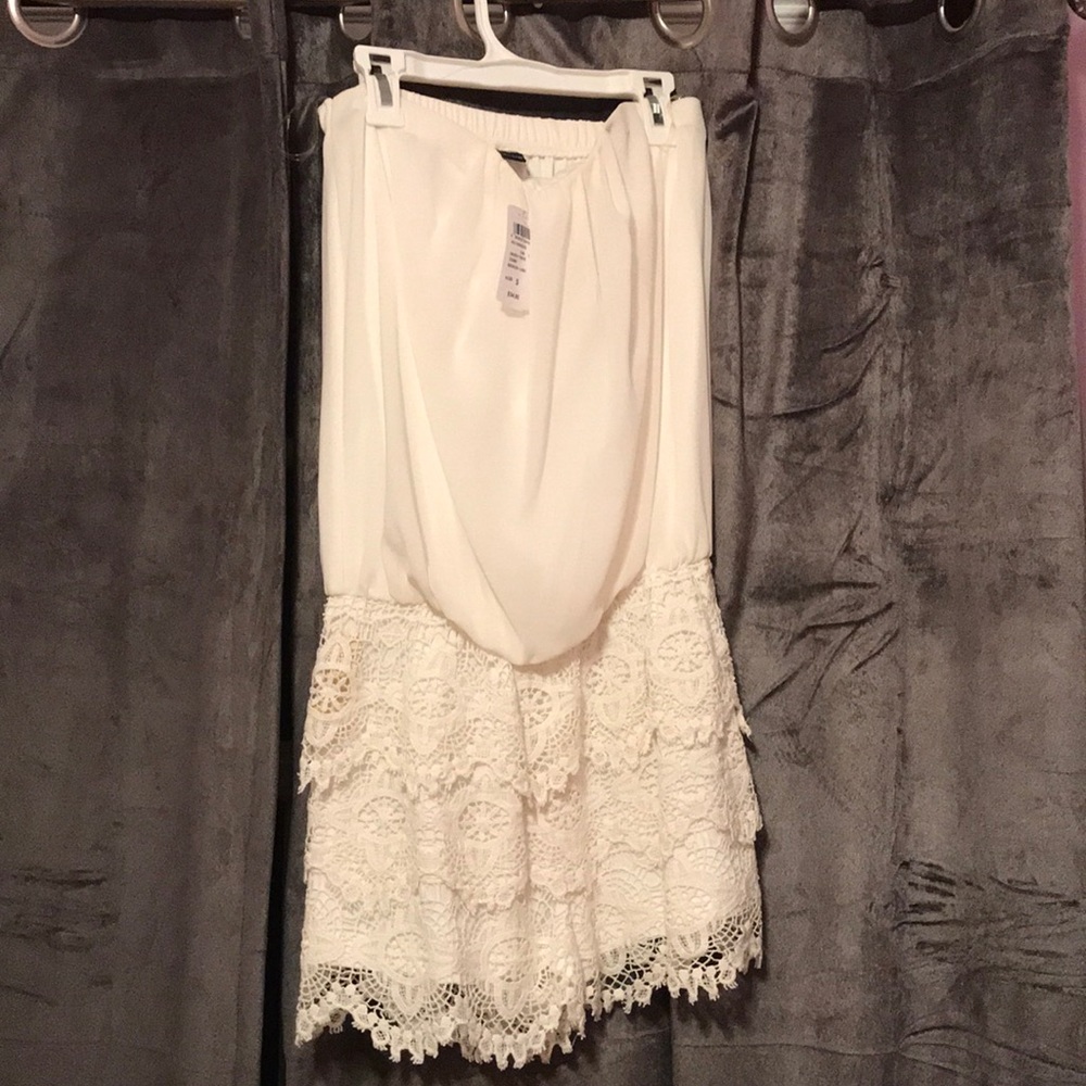 Never worn white chiffon/crochet romper